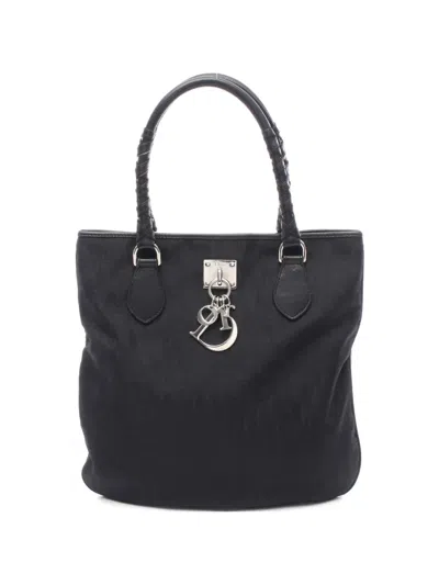 Pre-owned Dior Trotter Logo-charm Tote Bag In Black