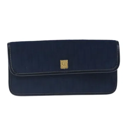 Pre-owned Dior Trotter Navy Canvas Clutch Bag ()