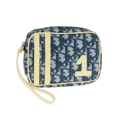Pre-owned Dior Trotter Navy Canvas Clutch Bag ()