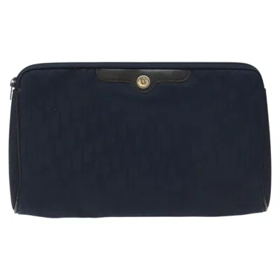 Pre-owned Dior Trotter Navy Canvas Clutch Bag ()