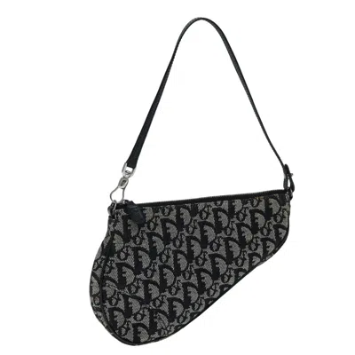 Pre-owned Dior Saddle Navy Canvas Clutch Bag ()