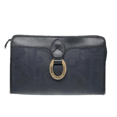 Pre-owned Dior Trotter Navy Canvas Clutch Bag ()