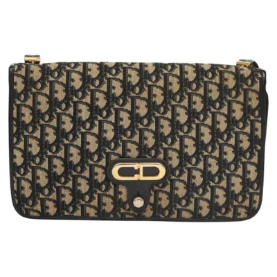 Pre-owned Dior Trotter Navy Canvas Shoulder Bag ()