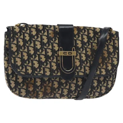 Pre-owned Dior Trotter Navy Canvas Shoulder Bag ()
