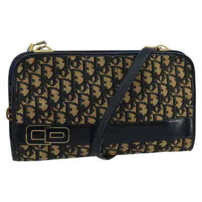 Pre-owned Dior Trotter Navy Canvas Shoulder Bag ()