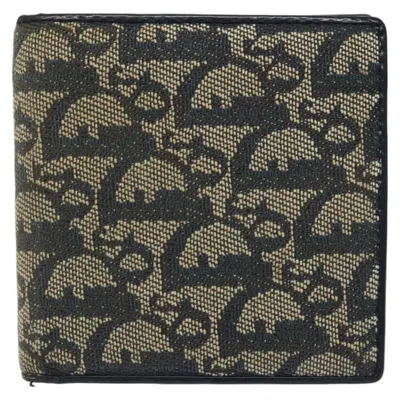 Pre-owned Dior Trotter Navy Canvas Wallet  ()
