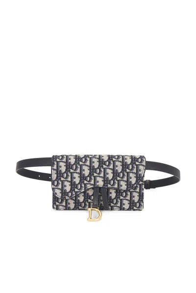 Pre-owned Dior Trotter Oblique Saddle Belt Bag In Blue
