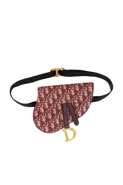 Pre-owned Dior Trotter Oblique Saddle Belt Bag In Red