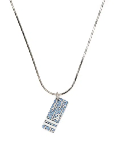 Pre-owned Dior  Trotter Pendant Necklace In Silver