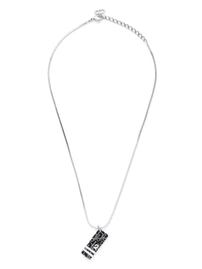 Pre-owned Dior Trotter-pendant Necklace In Silver
