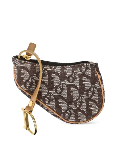 Pre-owned Dior Trotter Saddle Zip-fastening Wallet In Brown