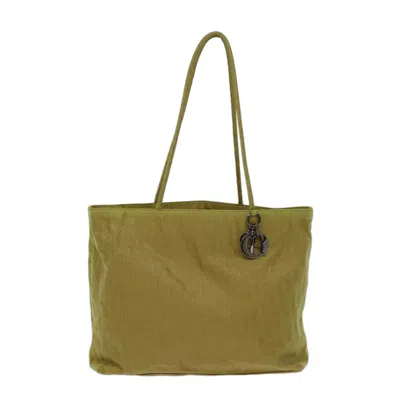 Dior Trotter Yellow Canvas Tote Bag () In Green