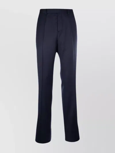 Dior Trousers With Back Pockets And Button Detail In Blue