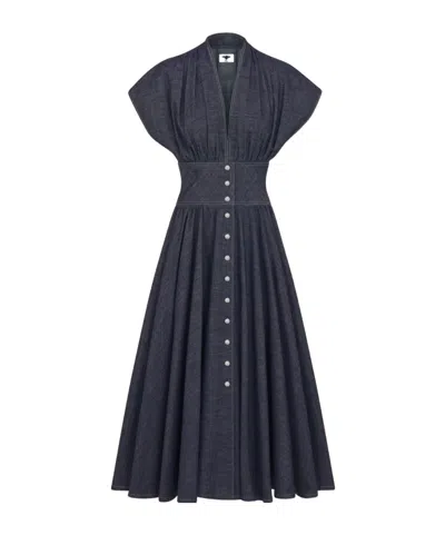 Dior Trumpet-shaped Mid-length Dress In Blue
