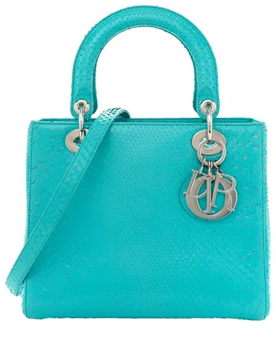 Dior Turquoise Snakeskin Small Lady  (authentic Pre-loved)