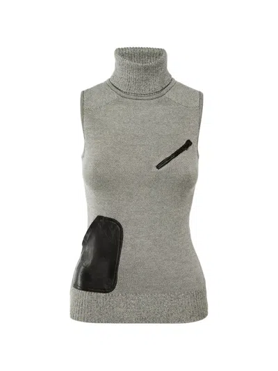 Pre-owned Dior Turtleneck Tank Top In Gray