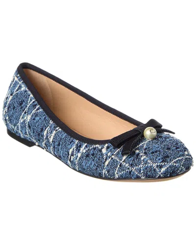 Dior Tweed Ballet Flat In Blue