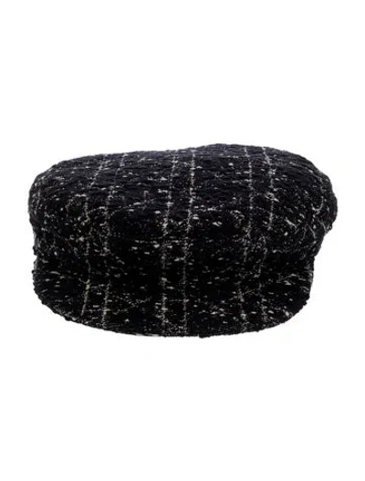 Pre-owned Dior Tweed Cannage Newsboy Hat W/tags In Multi
