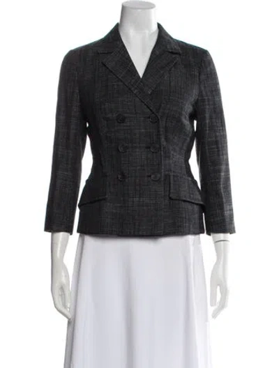 Pre-owned Dior Tweed Pattern Blazer In Black