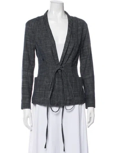 Pre-owned Dior Tweed Pattern Blazer In Blue
