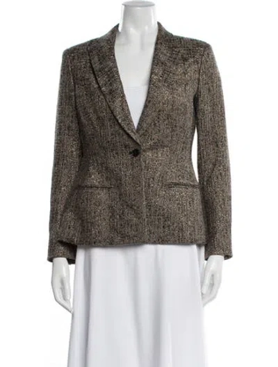Pre-owned Dior Tweed Pattern Blazer In Gray