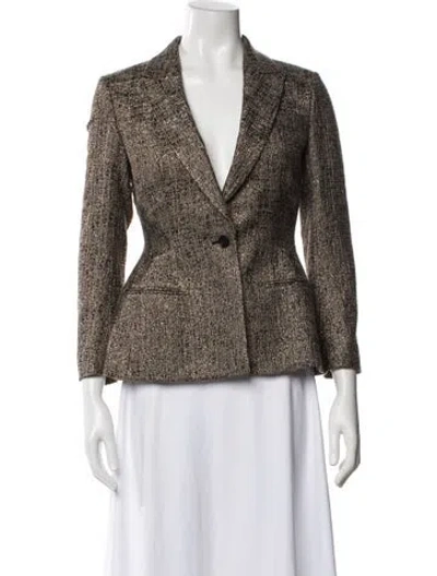 Pre-owned Dior Tweed Pattern Blazer In Grey