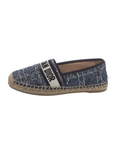 Pre-owned Dior Tweed Pattern Espadrilles In Blue