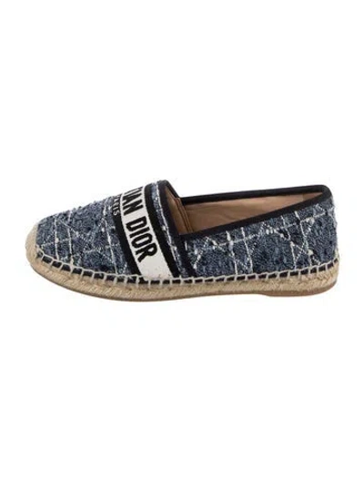 Pre-owned Dior Tweed Pattern Espadrilles In Blue