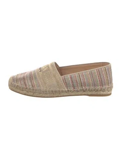 Pre-owned Dior Tweed Pattern Espadrilles In Neutral
