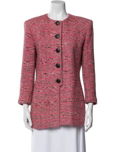Pre-owned Dior Tweed Pattern Evening Jacket In Pink