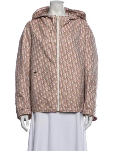 Pre-owned Dior Tweed Pattern Faux Fur Jacket In Neutral
