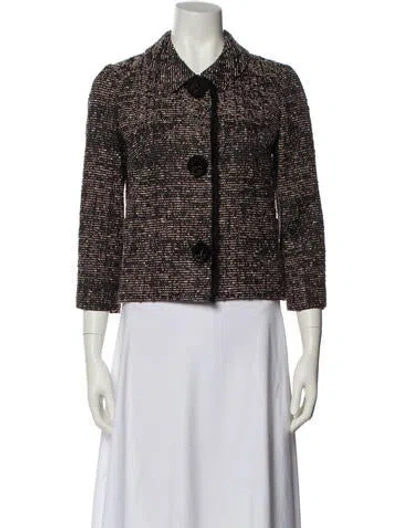 Pre-owned Dior Tweed Pattern Jacket In Black
