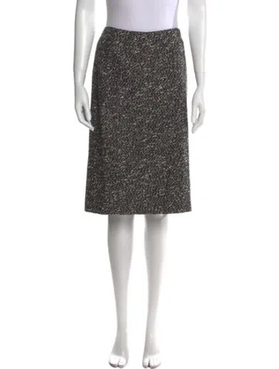 Pre-owned Dior Tweed Pattern Knee-length Skirt In Black