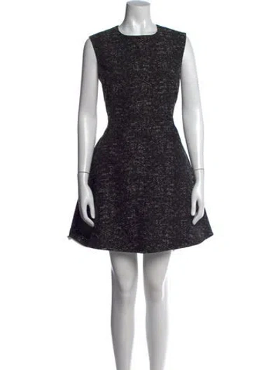 Pre-owned Dior Tweed Pattern Mini Dress In Black
