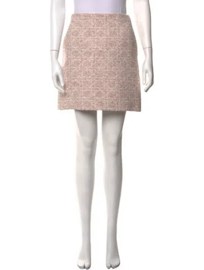 Pre-owned Dior Tweed Pattern Mini Skirt W/ Tags In Pink
