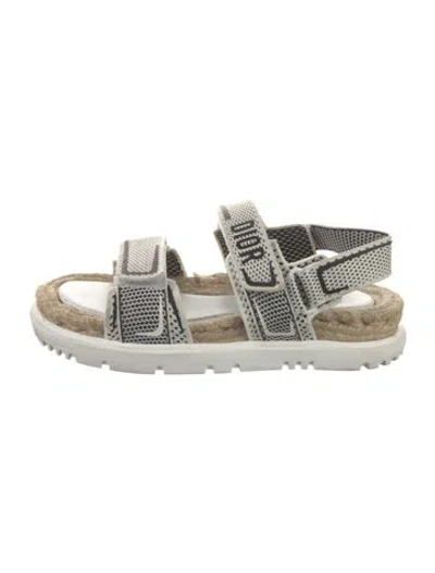 Pre-owned Dior Tweed Pattern Sandals In White
