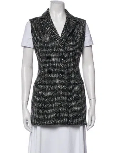 Pre-owned Dior Tweed Pattern Vest In Black/grey