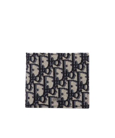 Dior Twill Jacquard Small Purse In Black