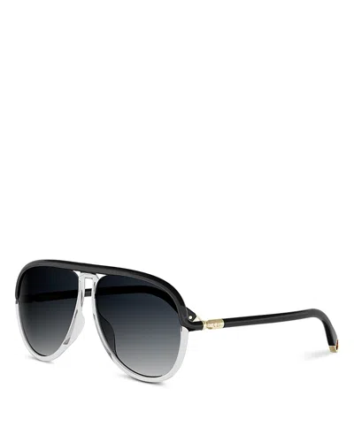 Dior Twincolors Pilot Sunglasses, 61mm In Black