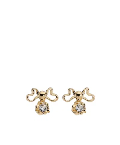 Dior Twisted Bow Earrings In Yellow