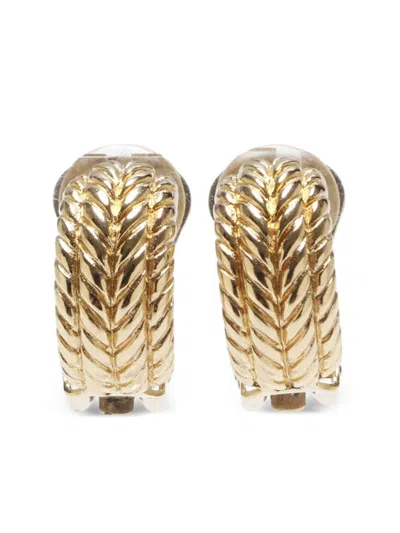 Pre-owned Dior Twisted Clip-on Earrings In Gold