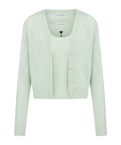 Dior Two-piece Combination Sweater In Green
