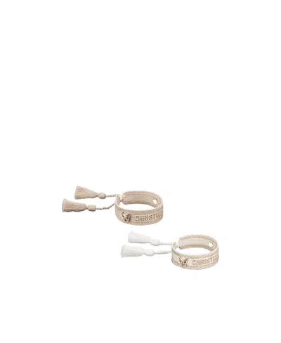 Dior Two Pieces Of Logo Bracelet In Nude