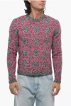 Dior Two-tone Lurex Crew-neck Sweater In Pink