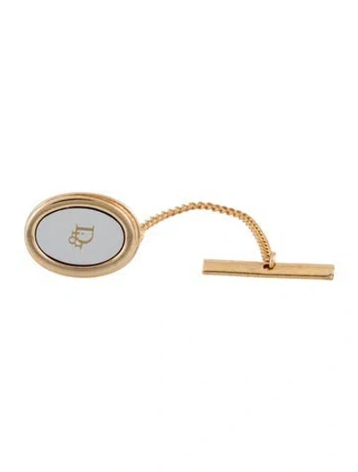 Pre-owned Dior Two-tone Oval Tie Tack In Multicolor