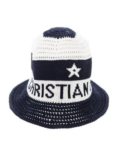 Pre-owned Dior Two-toned Bucket Hat In Blue/white