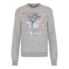 Dior Tyrannosaurus Rex Cherry Blossom Zipper Sweater Unisex Grey In Gray