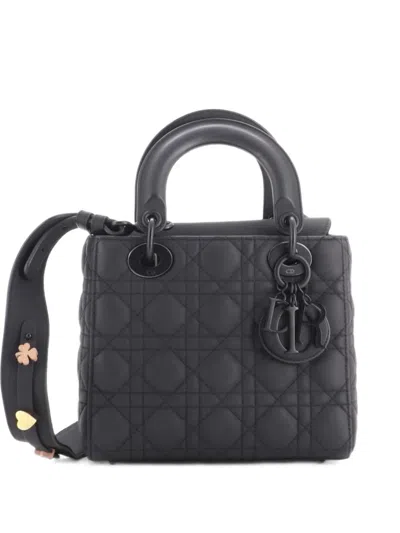 Pre-owned Dior Ultra Matte My Abc Lady  Bag Cannage Quilt Calfskin Shoulder Bag In Black