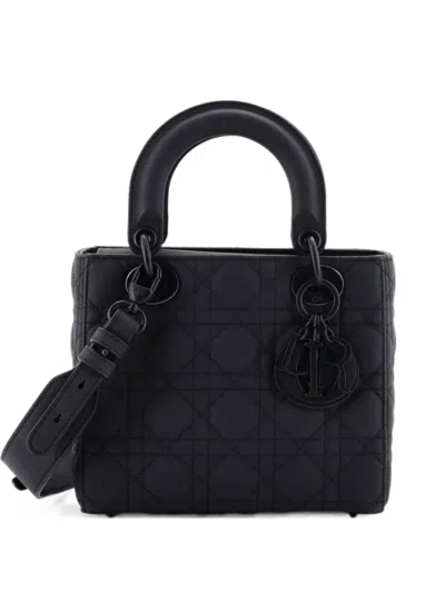 Pre-owned Dior Ultra Matte My Abc Lady  Bag Cannage Quilt Calfskin Shoulder Bag In Black