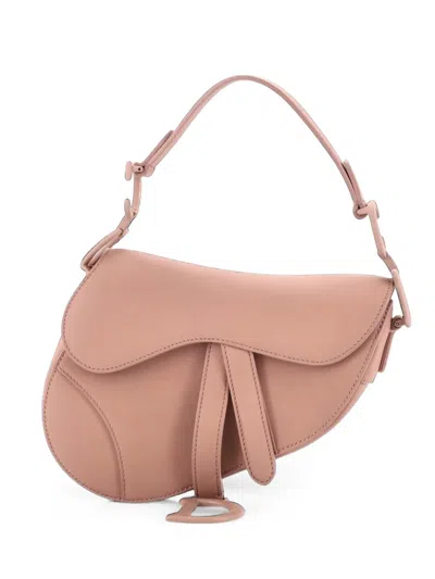 Pre-owned Dior Ultra Matte Saddle Handbag Leather Mini Shoulder Bag In Neutrals